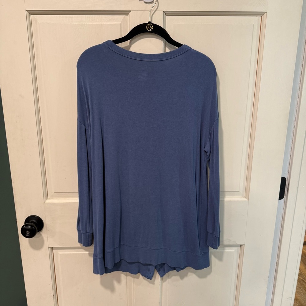 Kyte BABY Blue Button-Front Lightweight Knit Cardigan - Picture 2 of 3